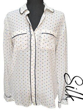 Ann Taylor Silk Polka Dot Shirt